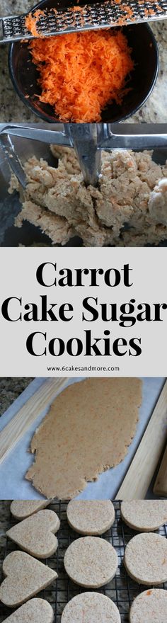 carrot cake sugar cookies are being made in the kitchen and then baked into buns