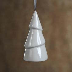 Ceramic White Tree Ornament - Set of 4 - CARLYLE AVENUE Holiday Pottery, Christmas Pottery, Miniature Pottery, Food Ornaments, Pottery Handbuilding, Christmas Clay, Ceramic Christmas Trees, Pottery Classes, Ceramics Ideas Pottery