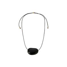 JULIA BLACK/BLACK Elegant Adjustable Necklace With Large Pendant, Chic Black Pendant Necklace, Black Beaded Necklaces For Everyday, Elegant Black Beaded Necklace For Everyday, Elegant Choker Necklace With Adjustable Cord, Elegant Glass Pendant Beaded Necklaces, Adjustable Black Necklace, Adjustable Black Beads Necklaces For Everyday, Everyday Black Pendant Necklace