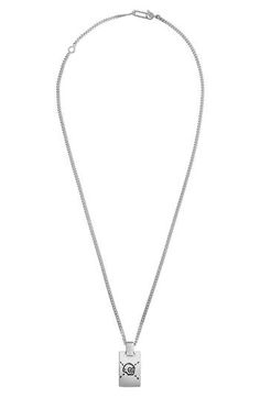 Designed in a collaboration with artist Trouble Andrew, this lengthy necklace is anchored with a silver pendant etched with a signature GucciGhost motif. Lobster clasp closure Silver Made in Italy Engraved Silver Gucci Necklace, Gucci Sterling Silver Chain Jewelry, Modern Gucci Sterling Silver Jewelry, Gucci Silver Chain Jewelry As A Gift, Gucci White Gold Pendant Necklace, Gucci Silver Pendant Jewelry, Silver Gucci Necklace As Gift, Silver Gucci Necklace For Gift, Gucci Silver Sterling Silver Necklace