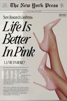 a magazine cover with a woman's legs in high heels on the front page