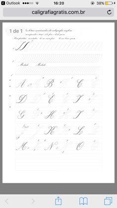 an iphone screen with the calligraphy app open and it's handwriting displayed in cursive writing