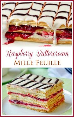 raspberry buttercream mille feuille is an easy dessert recipe