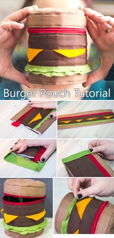 the instructions to make a burger pouch purse for someone's birthday or other special occasion