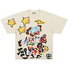 DESCRIPTION Whether you pair this cotton T-shirt with sweatpants for a street-style look or keep things - Free Shipping - Teeraphy Streetwear Graffiti Star, Loose Tshirt, Graphic Shirt Design, Star Graphic, Star T Shirt, Oversized Graphic Tee, Streetwear Y2k, Oversized T Shirt, Tee Design