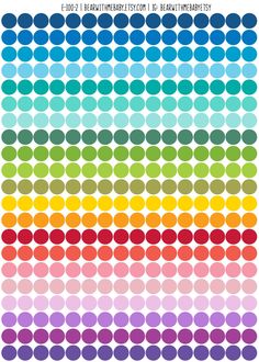 an image of the color scheme for different types of dots and circles in various colors