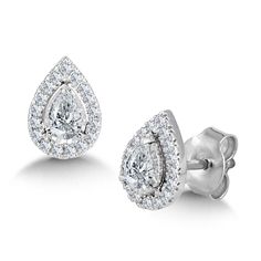 Birmingham Jewelry Item Number: EDPH050-W EDPH075-WType: Earrings Style: Studs14K White Gold Earrings Light dances from gem to gem in this sparkling diamond halo, crowning the magnificent Diamond Star miracle-plated pear-cut center stone. These otherworldly diamond earrings are timeless and stunning, making them the perfect gift for yourself or someone you love. Diamond: 0.50ct approx. Diamond: 0.75ct approx. *The possibilities are not limited to the options in the dropdown. For pricing on furth Halo Stud Earrings, Pear Cut Diamond, Halo Earrings Studs, Sparkling Diamond, Diamond Star, White Gold Earrings, Diamond Halo, Pandora Jewelry, Sparkle Diamonds