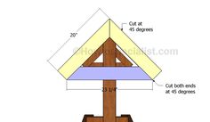 a wooden post with measurements for the top and bottom section, showing how to build it