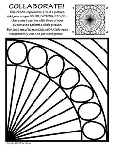 an image of a coloring page with the words collaborate in black and white