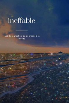 the cover of ineffable, with an image of a beach at night