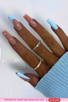 Embrace boldness with these versatile matte and glossy nail designs that cater to every style in 2024. May Nails, Girly Acrylic Nails, French Acrylic Nails, Acrylic Nails Coffin Short, Fancy Nails, Chic Nails, Nail Arts, Nail Polishes