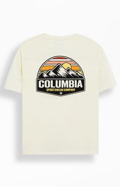 Accentuate your outdoor style with the Columbia Views T-Shirt. This tee is complete with a comfy crew neckline, short sleeves, a standard fit, left chest & back graphics, and a soft cotton fabrication.


	Crew neckline
	Short sleeves
	Standard fit
	Left chest & back graphics
	100% Cotton
	Machine washable Urban Crew Neck T-shirt For Outdoor, Graphic Crew Neck T-shirt For Urban Adventures, Columbia University Sweatshirt, Columbia Sweatshirt, Columbia Tshirt, Columbia Sportswear, Top Graphic Tees, Outdoor Brands, Outdoor Style