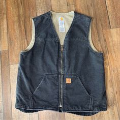 324-S2455 Vintage Carhartt Men’s Distressed Black Vest. Sherpa Lined. Preowned. No Stains. No Rips. Approximate Measurements Chest 24”, Length 28”. Men’s Size Xl Tall. Carhartt Vest, Carhartt Men, Carhartt Jackets, Sherpa Vest, Men Carhartt, Vests Mens, Vintage Carhartt, Black Vest, Carhartt Mens