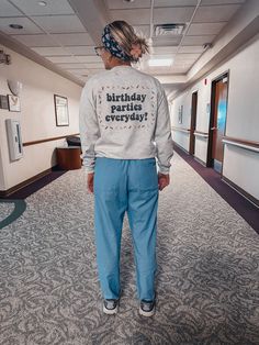 "Calling all labor and delivery nurses! Your dedication and compassion deserve to be celebrated, and what better way to do it than with our Labor and Delivery Nurse Sweatshirt? This cozy and whimsical sweatshirt features a delightful cupcake on the front and the playful slogan \"birthday parties everyday!\" adorned with sprinkles on the back. Celebrate your role in bringing new life into the world with our Labor and Delivery Nurse Sweatshirt. It's not just clothing; it's a statement of your commitment to spreading love and joy in the delivery room. Order yours today and wear it proudly on every shift to remind everyone that, indeed, there are \"Birthday Parties Every Day!\" in your line of work. Thank you for all that you do! :) Ideal for any situation, a unisex heavy blend crewneck sweats Nursing Student Outfit, Labor And Delivery Nursing Aesthetic, Labor Delivery Nurse, Nursing Fits, Labor And Delivery Aesthetic, Black Labor And Delivery Nurse Aesthetic, Nurse Ootd, Nurse Grad Party, Nurse Outfit Ideas