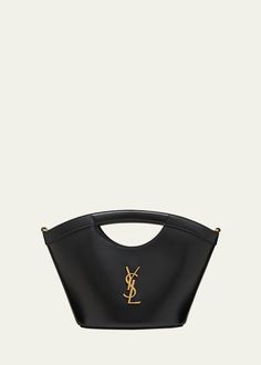 Saint Laurent Mini YSL Top-Handle Bag in Leather Evening Double Handle Shoulder Bag With Logo, Evening Shoulder Bag With Double Handle And Logo, High-end Top Handle Bag With Logo, Top Handle Shoulder Bag With Logo For Evening, Formal Top Handle Bag With Logo, Luxury Bucket Shoulder Bag With Logo, Designer Bucket Shoulder Bag With Logo, Designer Logo Bucket Shoulder Bag, Evening Bag With Logo In Tan