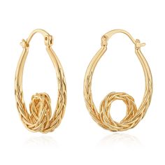 PRICES MAY VARY. Gold Earrings: Gold hoop earrings with a coiled rope-like design, mimicking the texture of hemp. Elevate your style with these unique and eye-catching earrings, perfect for adding a touch of rustic charm to your look. Versatile for both casual and bohemian-inspired outfits. Hoop Earrings for Women: Earrings inner width: 16.3mm, outer width: 20.8mm, height: 30.9mm, 14K gold plated over high quality brass to ensure a long without faded. Nickel and lead free, Hypoallergenic that pr Simple Gold Jewelry, Coiled Rope, Thick Hoop Earrings, Gold Jewelry Gift, Chic Bracelet, Cute Gift Boxes, Gold Jewelry Simple, Women Earrings, Hypoallergenic Jewelry