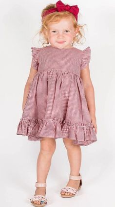 This elegant flutter sleeve checkered baby girl's pinafore dress. Fully lined with back zipper closure. Save by using code: Pin10 Check Pinafore Dress, Girls Pinafore Dress, Girls Pinafore, Girls Tulle Dress, Toddler Fall, Babydoll Style, Pinafore Dress, Toddler Dress, Tulle Dress