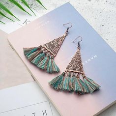 SIGN UP for emails at KEISELA.COM to receive discounts on your future orders!! >>>-----------------------------------> Bohemian Metal Tassel Earrings With Fringe, Summer Latkans Tassel Dangle Earrings, Summer Tassel Dangle Earrings With Latkans, Summer Latkan Tassel Dangle Earrings, Summer Tassel Dangle Earrings, Summer Beach Tassel Earrings With Latkans, Bohemian Tassel Earrings With Fringe For Vacation, Bohemian Green Tassel Earrings For Beach, Beach Drop Tassel Earrings With Latkans