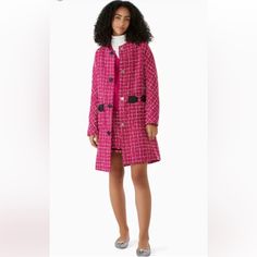 Kate Spade Coat Elegant Kate Spade Spring Outerwear, Kate Spade Long Sleeve Outerwear For Fall, Kate Spade Fall Outerwear For Work, Chic Kate Spade Winter Outerwear, Chic Winter Outerwear By Kate Spade, Chic Long Sleeve Kate Spade Outerwear, Kate Spade Fitted Spring Outerwear, Fitted Kate Spade Spring Outerwear, Kate Spade Fitted Fall Outerwear