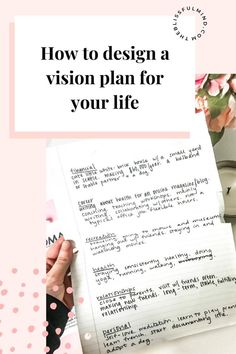 a notepad with the words how to design a vision plan for your life