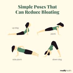 These simple poses can help 💚 Comment below what your go-to pose is when you're feeling bloated 👇 #guthealth #ibs #gutfriendly #glutenfree #yoga #mealdelivery #lowfodmap #celiac #feelbetter #yum #love #modifyhealth #constipation #yogposes #bloating Simple Poses, Feeling Bloated, Up Dog, Life Improvement, Low Fodmap, Gut Health, Feel Better, Yoga, Canning