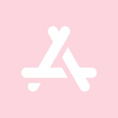 a pink background with the letter a and an arrow in white on top of it