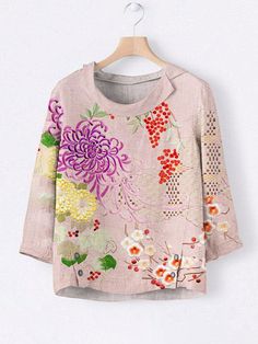 SPU:?DZ-152226-ZLL Fabric Name:?Cotton Blend Pattern:?Print Process:?Printed Style:?Casual? Length:?Regular Collar:?Lapel Neck Popular Elements:?Print Sleeve Type:?Long Sleeve Occasion:?Daily Theme:?Spring,?Fall NOTE:?If you are not sure, please choose a larger size.?If you have any doubts about this product,?we suggest you contact our customer service team.?Due to the color difference between the screens of different electronic devices (computers, mobile phones or ipads), especially the CRT screen and the LCD screen, the color of the item may be slightly different from what you see in the photos, please take the actual product as the standard. Size Bust Length cm inch cm inch S 101 39.8 67 26.4 M 106 41.7 68 26.8 L 111 43.7 69 27.2 XL 116 45.7 70 27.6 2XL 121 47.6 71 28.0 3XL 126 49.6 72 Flower Embroidery Pattern, Botanical Flowers, Flower Embroidery, Electronic Devices, Printed Sleeves, Embroidery Pattern, Linen Women, Lcd Screen, Embroidery Flowers