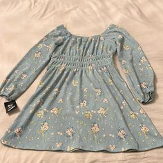 Purchased From Target. New With Tags Cute Long Sleeve Mini Dress For Spring, Casual Light Blue Long Sleeve Dress, Class Dress, Kids Art Class, Art Class, Girls Dress, Kids' Dresses, Art Classes, Colorful Dresses