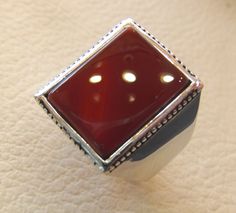 Rectangular silver aqeeq flat natural semi precious agate carnelian gemstone men ring sterling silver 925 jewelry all sizes fast shipping Risk free Quality guarantee policy : If you are not satisfied with your item for any reason simply send it to us and you will get a replacement or refund . please write or choose your size with the order and we will size it for you . Our ring is handcrafted mostly with a few simple tools . but some methods are used in casting like lost wax method . sterling si Classic Carnelian Jewelry For Anniversary, Formal Chalcedony Jewelry With Polished Finish, Rectangular Gemstone Signet Ring In Fine Jewelry Style, Formal Carnelian Cabochon Jewelry, Silver Carnelian Jewelry For Anniversary, Classic Chalcedony Ring Jewelry, Silver Carnelian Cabochon Jewelry, Classic Agate Jewelry With Polished Finish, Rectangular Sterling Silver Signet Ring With Gemstone