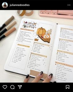 an open planner book with writing on it