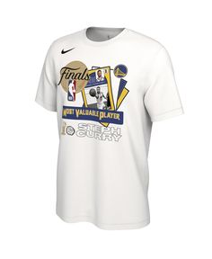 The Golden State Warriors are officially the 2022 Nba Finals Champions! You knew all season long that they would bring home the coveted Larry O'Brien Trophy, especially with Stephen Curry on the court. Celebrate his epic Finals performance with this Nike Mvp T-shirt. Featuring commemorative graphics, this Golden State Warriors gear is a great way to remember this historic moment for years to come. White Tops With Team Logo For Fan Events, Throwback Tops For Team Events During Sports Season, White Sports Team Tops For Fan Events, White Tops With Team Name For Fan Events, Nike White Fan Apparel Tops, Nike White T-shirt For Fan Gear, White T-shirt With Team Logo For Fan Events, Nike White T-shirt For Game Day, Nike Short Sleeve Tops For Team Events