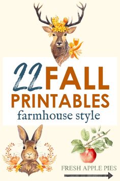 an image of fall printables for the farmhouse style