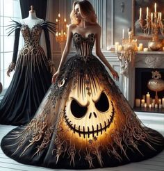 Halloween Ballgown, Nightmare Before Christmas Wedding Dress, Halloween Ball Gown, Halloween Couples Costumes, Nightmare Before Christmas Clothing, Nightmare Before Christmas Pictures, Christmas Wedding Dresses, Nightmare Before Christmas Dress, Nightmare Before Christmas Wedding