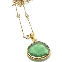 2pcs-Light Green Crystal Quartz Crystal Pendants On A Gold (.925 Base) Vermeil & 1/8" Inch Cz Station Necklace. Pendant Size: 3/4′ X 3/4″ Inch Chain Length: 15"-17" Inches This Listing Is For 1 Pendants And 1 Cz Gold Chain. 2 Necks In 1 Because You Can Wear The Chain Without The Pendant. All Jewelry Shipped In Gift Boxes Green Gemstone Crystal Necklace With Round Shape, Unique Green Pendant Crystal Necklace, Elegant Green Oval Pendant Gemstone, Green Mineral Crystal Pendant Jewelry, Green Pendant Crystal Necklace, Nickel Free, Quartz Crystal Pendant, Station Necklace, Oval Pendant, Gems Jewelry