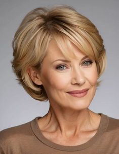 25 Short Hair Color Ideas For Women Over 60 Hairstyles For Short Hair 2024, Short Layered Haircuts With Bangs, Short Hair Color Ideas, Golden Blonde Hair Color, Hairstyle Simple, Hairstyle Cute, Simple Hairstyle