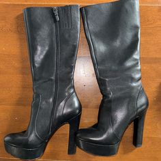 Questions? Leave A Comment Below! Via Spiga Shoes, Shoes Heels Boots, Leave A Comment, Shoes Women Heels, Knee High, Heeled Boots, Shoes Heels, Black Leather, Size 7