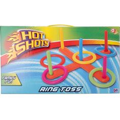 Have fun with friends and family with the Hot Shots plastic ring toss game! Perfect for outdoor parties and gatherings, this game features durable plastic rings and stakes that are easy to set up. Improve hand-eye coordination and have a blast with this entertaining game. This lightweight, yet robustly made, ring toss game set comprises of a sturdy plastic base and 5 brightly coloured rings. Try to get as many points as you can by throwing the 5 multi-coloured hoops onto the target pegs. For Ages 3+ Family Fun Includes 5 Brightly Coloured Rings Material - Plastic Laundry Scent Boosters, Pencil Crafts, Plastic Rings, Ring Toss Game, Halloween Arts And Crafts, Halloween Tableware, Fun With Friends, Ring Toss, Christmas Stationery