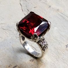 Large stone ring, rose cut stone ring, garnet ring, Floral Silver Ring, alternative engagement ring, Elegant Handmade Ruby Open Ring, Handmade Elegant Open Ruby Ring, Elegant Handmade Open Ruby Ring, Elegant Ruby Flower Ring For Formal Occasions, Handmade Elegant Ruby Promise Ring, Elegant Handmade Ruby Promise Ring, Unique Ruby Ring With Stone Setting For Weddings, Elegant Handmade Red Flower Ring, Unique Formal Garnet Rings