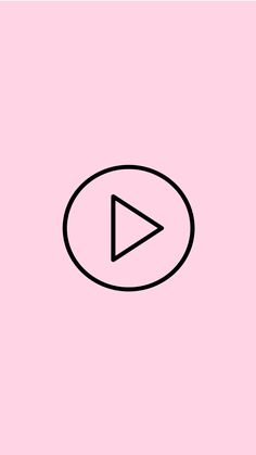 a pink background with a black and white play button