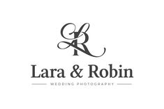 the logo for person and robin wedding photography, which has been designed to be monogramed