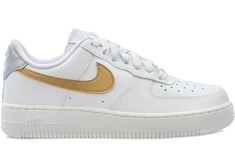 Buy and sell StockX Verified Nike shoes on StockX including the Nike Air Force 1 Low '07 White Metallic Gold (Women's) and thousands of other sneakers with price data and release dates. Tenis Air Force, Gold Nike, Shoes Sneakers Nike, Nike Air Force 1 Low, Hot Sneakers, Air Force 1 Low, Jordan Retro, Adidas Yeezy, Nike Air Force 1