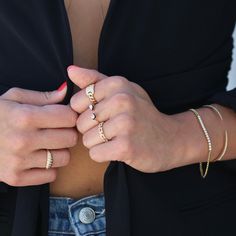 14K Gold Pave Diamond adds a spark of glamour to this mini claw cuff bracelet. Wear it solo or with your favorite fine jewelry bracelets. item Information: Metal: 14k Gold Weight: 5.55g Dimensions: 54x45mm (Size 16) Diamond Information Color: G-H Clarity: SI Total Carat Weight: 0.47 14k Gold Diamond Bracelet With Pave Setting, 14k Gold Pave Diamond Bracelet, Luxury 14k Gold Diamond Bracelet With Pave Setting, Elegant Gold Cuff Bracelet With Pave Setting, Adjustable Pave Diamond Bracelet, Cuban Link, Initial Jewelry, Fine Jewelry Bracelets, Pave Diamonds