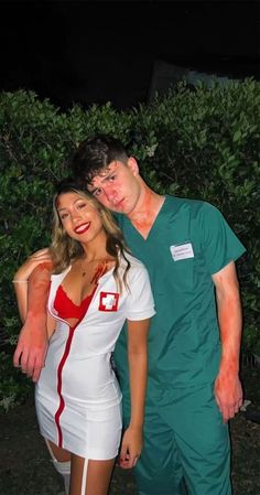 Halloween costume, couple Halloween costumes, couple Halloween costume ideas, Doctor and nurse Halloween costume couple Couples Party Costumes, Couple Costumes Trendy, Holloween Costume Ideas Couple Cute, Iconic Couples Costumes, Couples Costume Ideas, Halloween Duo, Cute Couples Costumes, Halloween Fits