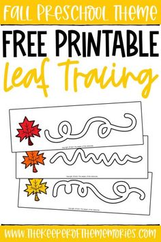 free printable leaf training for fall preschoolers to practice their handwriting and writing skills