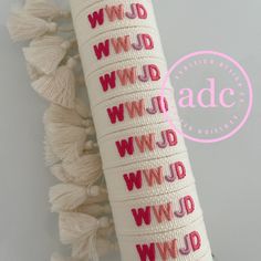 For our ladies obsessed with arm candy stacks 🍬 dress up your outfit with our bestselling woven WWJD bracelet! These stack beautifully with our gold beaded bracelets - check out our shop for more! D E T A I L S 🤍Made of woven canvas (can be gently washed)  🤍Adjustable bracelet 🤍Prices are listed per item, update quantity in cart 🤍No returns or exchanges Check out our Etsy Shop for other lovely items: https://etsy.me/3AS3Kgd  📦RUSH ORDER? Send us a message and we will move your order to the Wwjd Bracelet, Sparkler Candles, Camping Theme Party, Embroidered Bracelet, Hangover Kit, Gold Bead Bracelets, Instagram Tags, Grad Gifts, Garland Decor