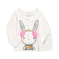 Description Size: 3-6 Months, 6-9 Months Color: White Specifics/Condition: New With Tags. 100% Cotton. Bunny T Shirt, Turtleneck Style, Bunny Designs, Bunny Print, Girls Wardrobe, First Impressions, Baby Size, Girls Long Sleeve, Toddler Girls