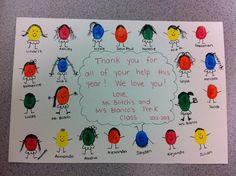 a child's handwritten thank you for all of your help