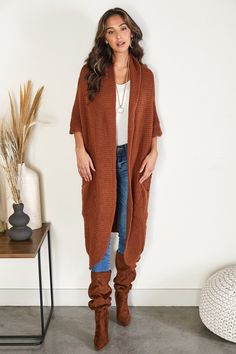 Crochet Long Cardigan, Long Crochet Cardigan, Cardigan With Pockets, Elbow Length Sleeve, Crochet Shawl, Women Clothing Boutique, Crochet Cardigan, Shawl Collar, Long Cardigan