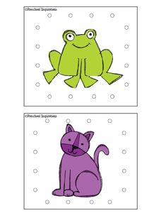 the frog and the cat are cut out from paper