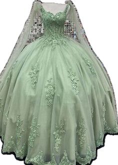 Fitted Green Tulle Quinceanera Dress, Green Princess Tulle Quinceanera Dress, Green Fitted Ball Gown Quinceanera Dress, Fitted Green Ball Gown Quinceanera Dress, Green Quinceanera Dress With Fitted Bodice, Green Fitted Quinceanera Dress For Sweet 16, Fitted Green Quinceanera Dress For Prom Season, Fitted Green Quinceanera Dress For Debutante Ball, Princess Style Green Dress For Quinceanera